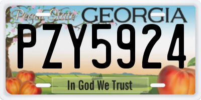 GA license plate PZY5924