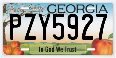 GA license plate PZY5927