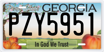 GA license plate PZY5951