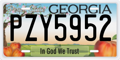 GA license plate PZY5952