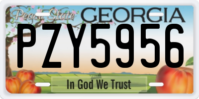 GA license plate PZY5956
