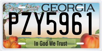 GA license plate PZY5961
