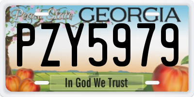 GA license plate PZY5979