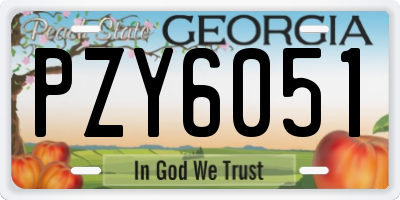 GA license plate PZY6051