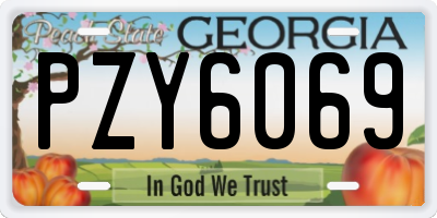 GA license plate PZY6069