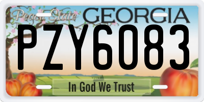 GA license plate PZY6083