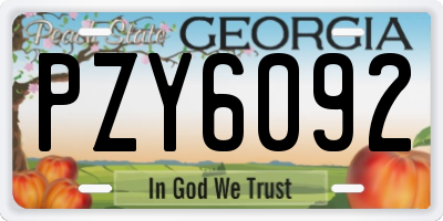 GA license plate PZY6092