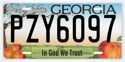 GA license plate PZY6097