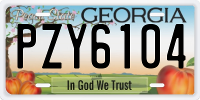 GA license plate PZY6104