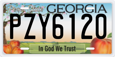 GA license plate PZY6120