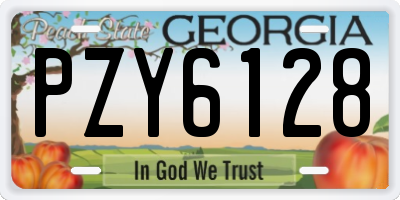 GA license plate PZY6128