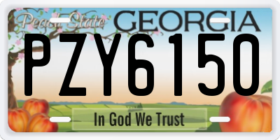 GA license plate PZY6150