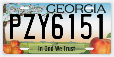 GA license plate PZY6151