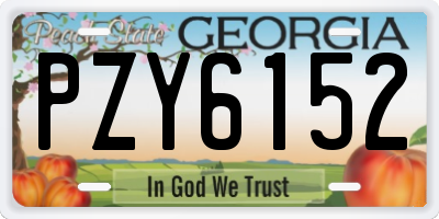 GA license plate PZY6152