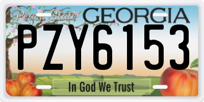 GA license plate PZY6153