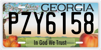 GA license plate PZY6158