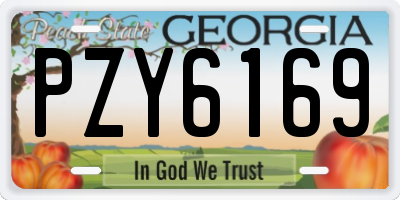 GA license plate PZY6169