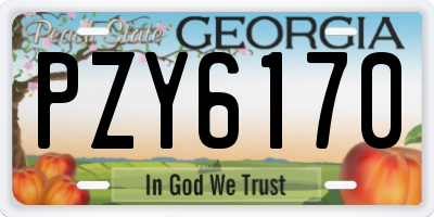 GA license plate PZY6170