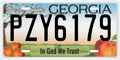 GA license plate PZY6179