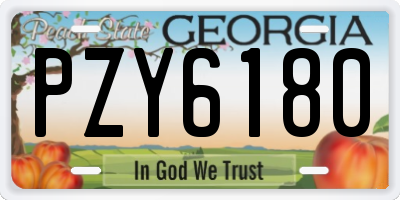 GA license plate PZY6180