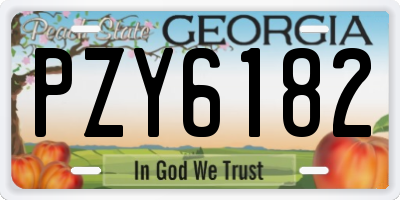 GA license plate PZY6182
