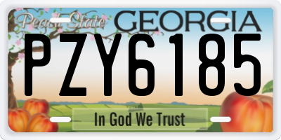 GA license plate PZY6185