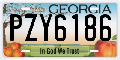 GA license plate PZY6186