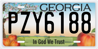 GA license plate PZY6188