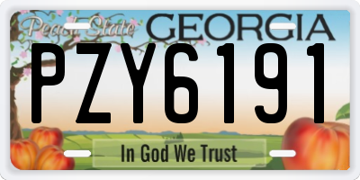 GA license plate PZY6191