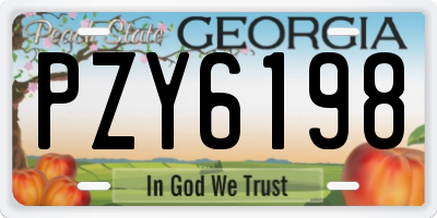 GA license plate PZY6198