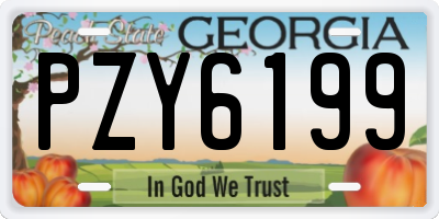 GA license plate PZY6199