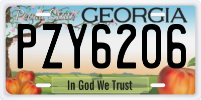 GA license plate PZY6206