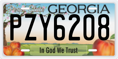 GA license plate PZY6208