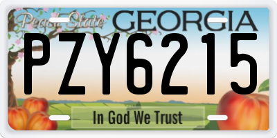 GA license plate PZY6215