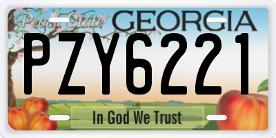 GA license plate PZY6221