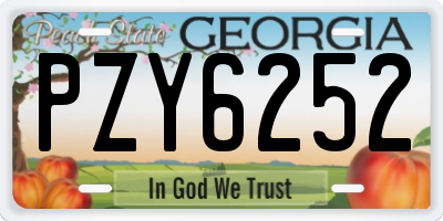 GA license plate PZY6252