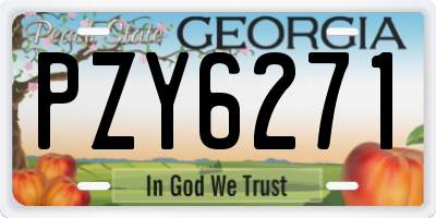 GA license plate PZY6271