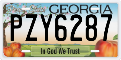 GA license plate PZY6287