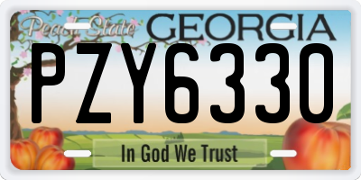 GA license plate PZY6330