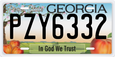 GA license plate PZY6332