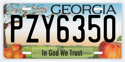 GA license plate PZY6350