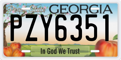 GA license plate PZY6351