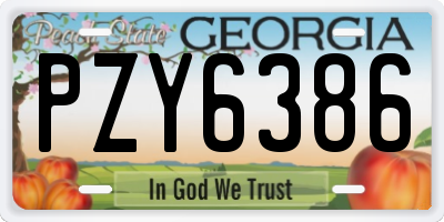 GA license plate PZY6386