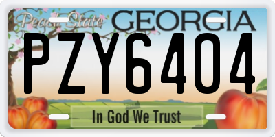 GA license plate PZY6404