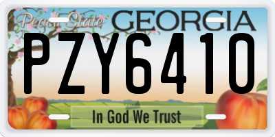 GA license plate PZY6410