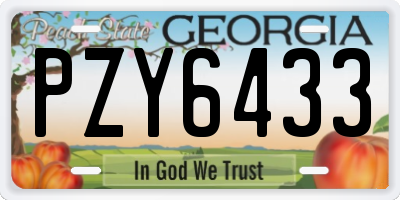 GA license plate PZY6433