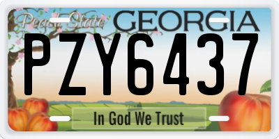 GA license plate PZY6437