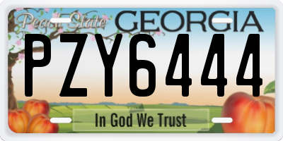 GA license plate PZY6444