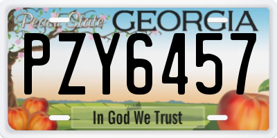 GA license plate PZY6457