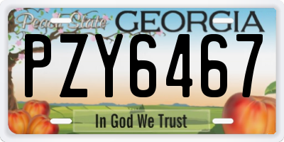 GA license plate PZY6467
